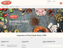 Tablet Screenshot of macarfoods.com